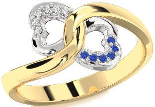 Platinum & Yellow Gold Infinity Heart Promise Ring