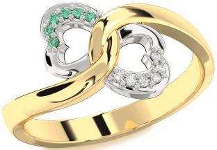 Platinum & Yellow Gold Infinity Heart Promise Ring
