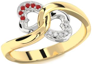 Platinum & Yellow Gold Infinity Heart Promise Ring