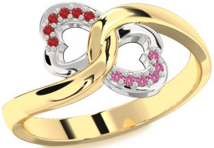 Platinum & Yellow Gold Infinity Heart Promise Ring