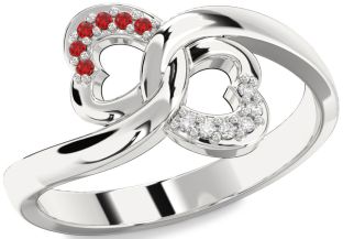 White Gold Infinity Heart Promise Ring