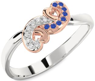 Silver & 10K Rose Gold Infinity Heart Promise Ring