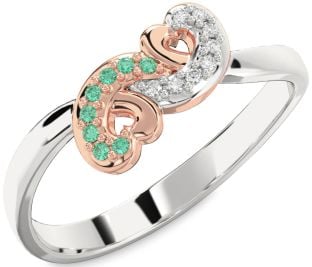 Silver & 10K Rose Gold Infinity Heart Promise Ring