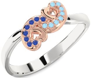 Silver & 10K Rose Gold Infinity Heart Promise Ring