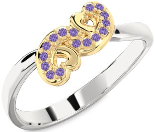 Emerald Platinum & Yellow Gold Infinity Heart Ring