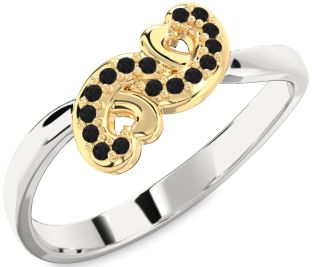 Emerald Platinum & Yellow Gold Infinity Heart Ring