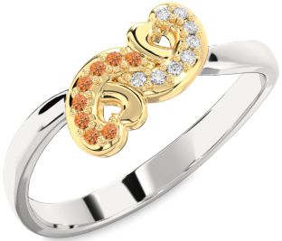 Emerald Platinum & Yellow Gold Infinity Heart Ring