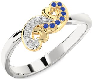 Silver & 10K gold Infinity Heart Promise Ring