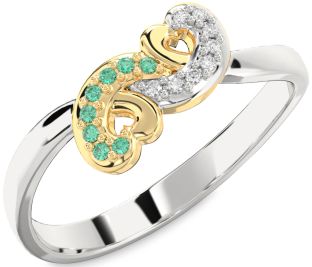 Silver & 10K gold Infinity Heart Promise Ring