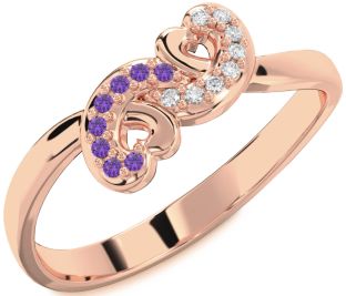 Emerald Rose Gold Infinity Heart Ring