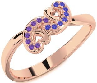 Emerald Rose Gold Infinity Heart Ring