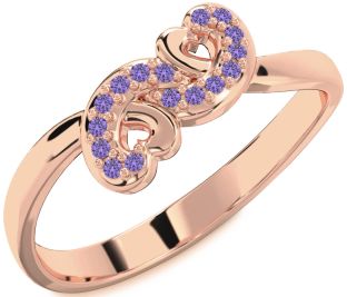 Emerald Rose Gold Infinity Heart Ring