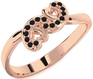 Emerald Rose Gold Infinity Heart Ring