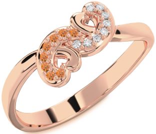 Emerald Rose Gold Infinity Heart Ring