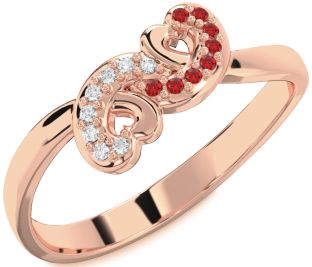Emerald Rose Gold Infinity Heart Ring