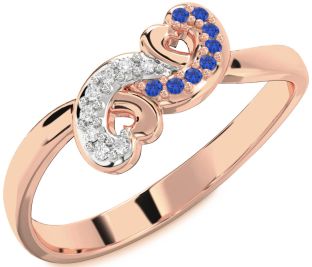Rose Gold Silver Infinity Heart Promise Ring
