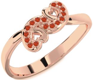 Emerald Rose Gold Infinity Heart Ring