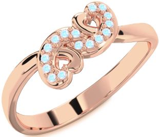 Emerald Rose Gold Infinity Heart Ring