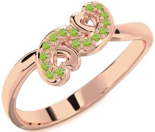 Emerald Rose Gold Infinity Heart Ring