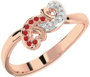 Rose Gold Silver Infinity Heart Promise Ring