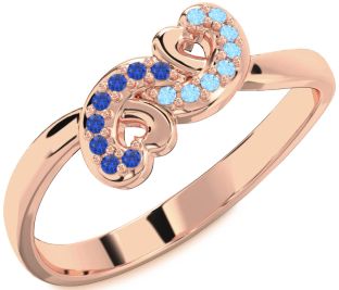 Rose Gold Silver Infinity Heart Promise Ring