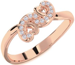 Emerald Rose Gold Infinity Heart Ring
