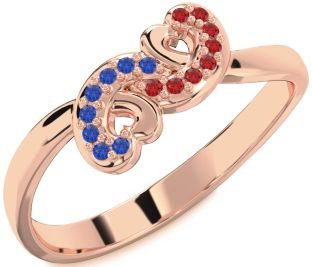 Emerald Rose Gold Infinity Heart Ring