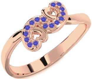 Emerald Rose Gold Infinity Heart Ring