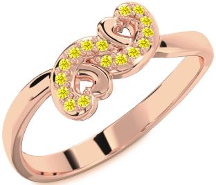 Emerald Rose Gold Infinity Heart Ring