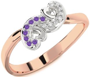 Emerald Platinum & Rose Gold Infinity Heart Ring