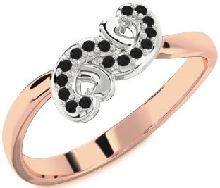 Emerald Platinum & Rose Gold Infinity Heart Ring
