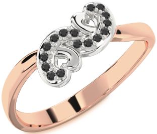 Emerald Platinum & Rose Gold Infinity Heart Ring