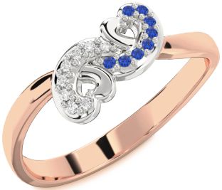 Rose Gold Silver Infinity Heart Promise Ring