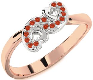 Emerald Platinum & Rose Gold Infinity Heart Ring