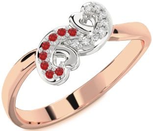 Platinum & Rose Gold Infinity Heart Promise Ring