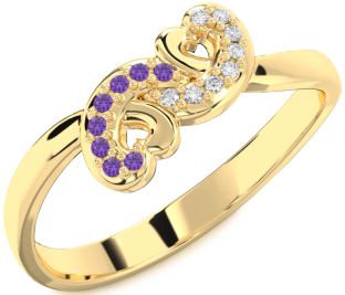 Emerald Gold Infinity Heart Ring