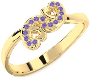 Emerald Gold Infinity Heart Ring