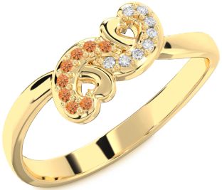 Emerald Gold Infinity Heart Ring