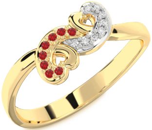 Gold Infinity Heart Promise Ring