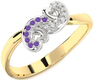 Emerald Platinum & Yellow Gold Infinity Heart Ring