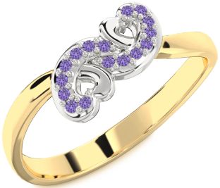 Emerald Platinum & Yellow Gold Infinity Heart Ring