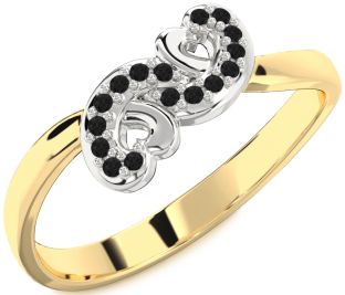 Emerald Platinum & Yellow Gold Infinity Heart Ring