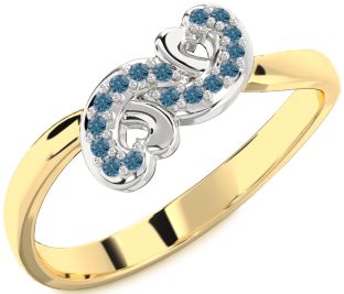 Emerald Platinum & Yellow Gold Infinity Heart Ring