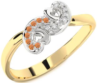 Emerald Platinum & Yellow Gold Infinity Heart Ring