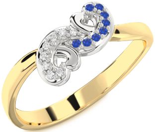 Platinum & Yellow Gold Infinity Heart Promise Ring