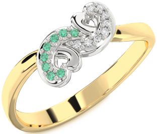 Platinum & Yellow Gold Infinity Heart Promise Ring