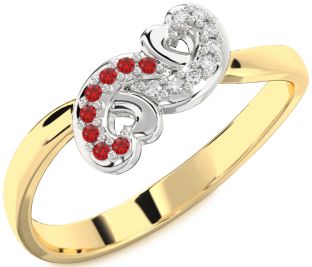 Platinum & Yellow Gold Infinity Heart Promise Ring