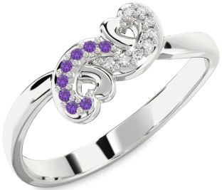 Emerald Platinum Infinity Heart Ring