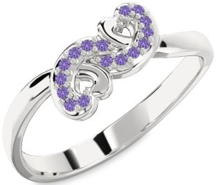 Emerald Platinum Infinity Heart Ring