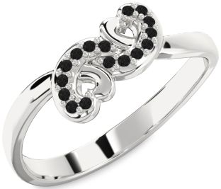 Emerald Platinum Infinity Heart Ring